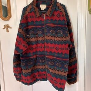 Vintage Men’s Eddie Bauer Aztec lined fleece jacket